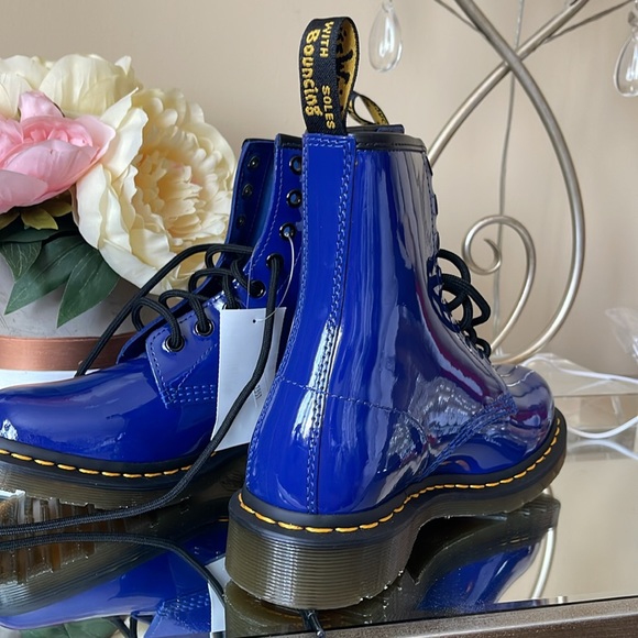 Dr. Martens Blue Patent Lamper Fashion Boot - Picture 4 of 10